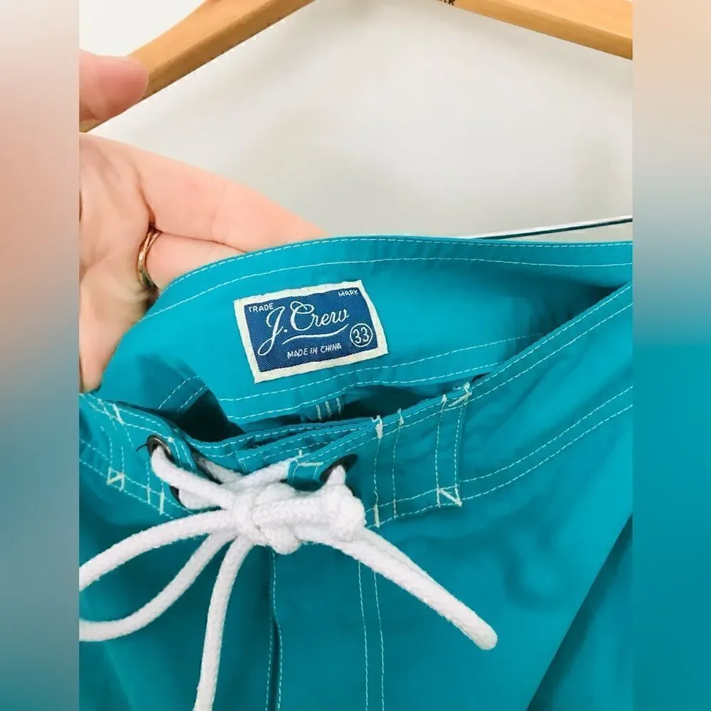 J. Crew | men’s teal board shirt swim trunks | size 33 waist